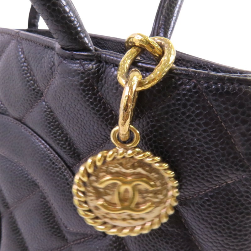 CHANEL 牛皮皮革Vintage Hand Bag金扣手挽袋-8