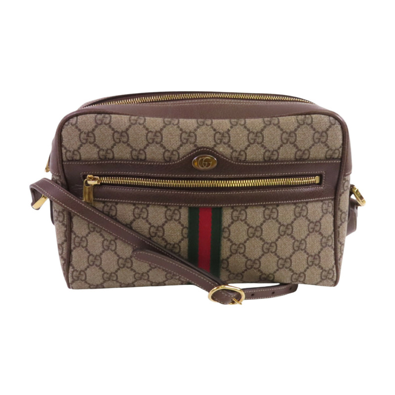 GUCCI 塗層帆布Ophidia Crossbody Bag金扣肩背袋-0