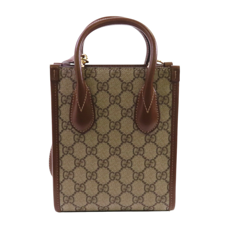 GUCCI 塗層帆布Interlocking G Mini金扣手挽肩背兩用袋-1