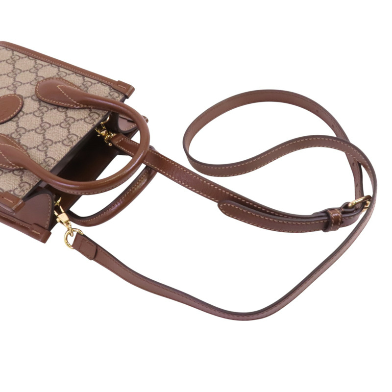 GUCCI 塗層帆布Interlocking G Mini金扣手挽肩背兩用袋-8