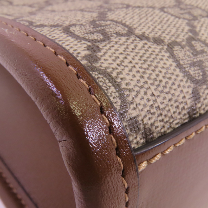 GUCCI 塗層帆布Interlocking G Mini金扣手挽肩背兩用袋-12