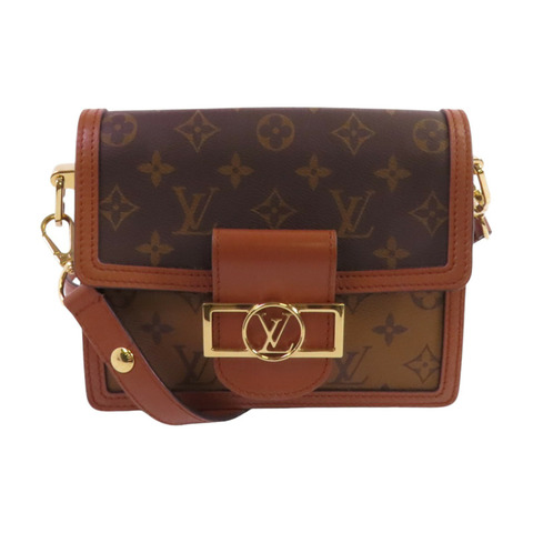 LOUIS VUITTON Monogram Reverse Mini Dauphine金扣肩背袋