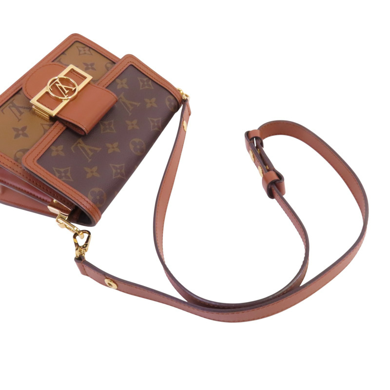 LOUIS VUITTON Monogram Reverse Mini Dauphine金扣肩背袋-6