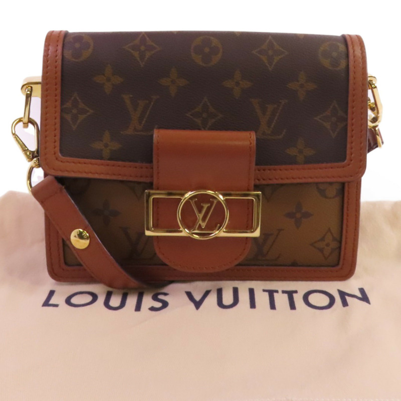 LOUIS VUITTON Monogram Reverse Mini Dauphine金扣肩背袋-9