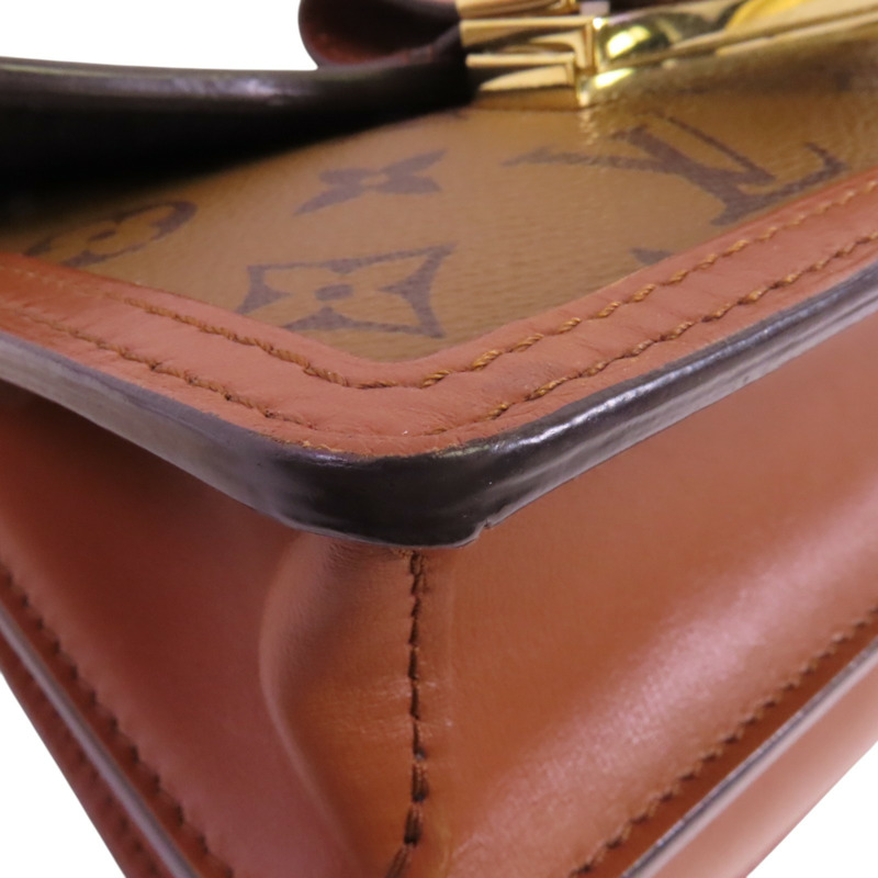 LOUIS VUITTON Monogram Reverse Mini Dauphine金扣肩背袋-10