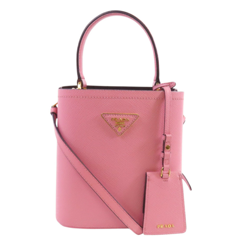 PRADA Saffianopo皮革2Way Shoulder Bag金扣手挽肩背兩用袋-0