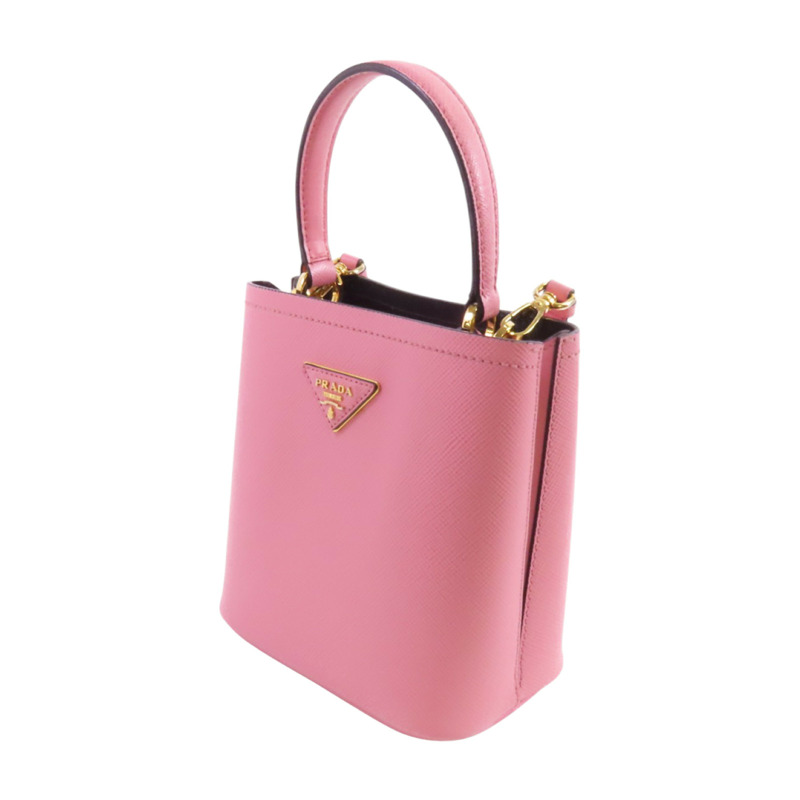 PRADA Saffianopo皮革2Way Shoulder Bag金扣手挽肩背兩用袋-2