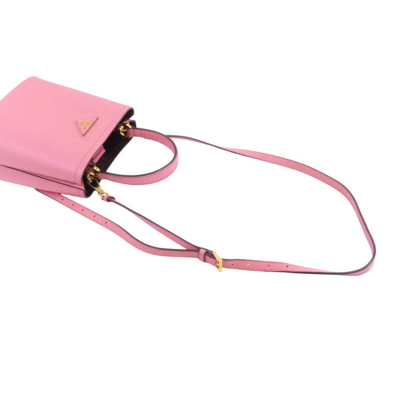 PRADA Saffianopo皮革2Way Shoulder Bag金扣手挽肩背兩用袋-7