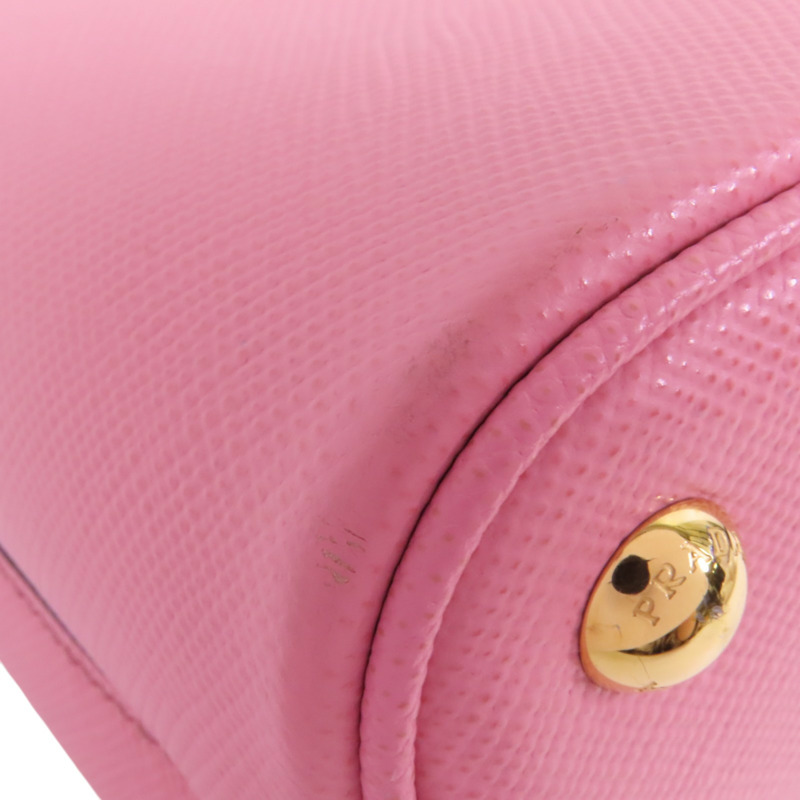 PRADA Saffianopo皮革2Way Shoulder Bag金扣手挽肩背兩用袋-9