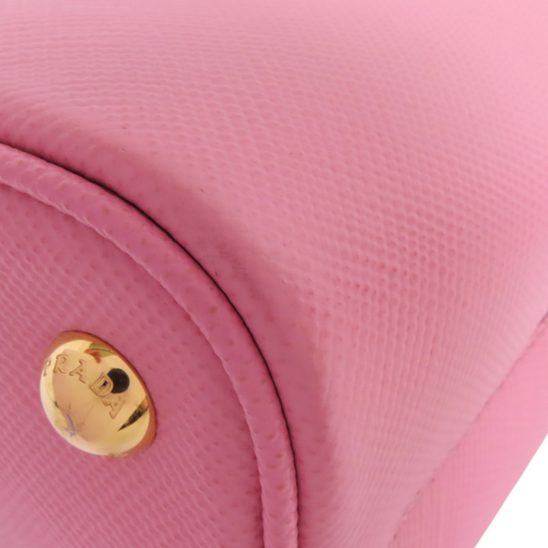 PRADA Saffianopo皮革2Way Shoulder Bag金扣手挽肩背兩用袋-10