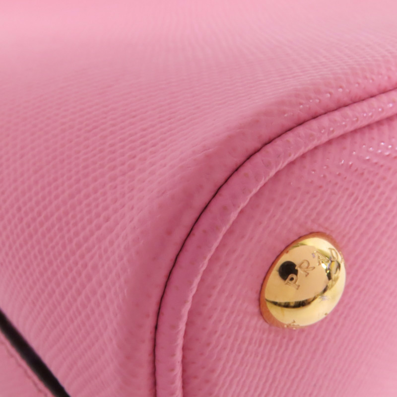 PRADA Saffianopo皮革2Way Shoulder Bag金扣手挽肩背兩用袋-11