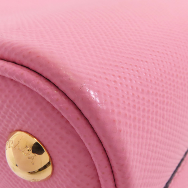 PRADA Saffianopo皮革2Way Shoulder Bag金扣手挽肩背兩用袋-12