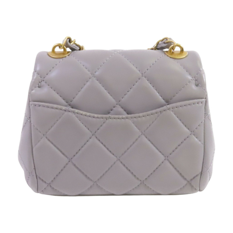 CHANEL 羊皮皮革Chain Shoulder金扣鏈帶肩背袋-1