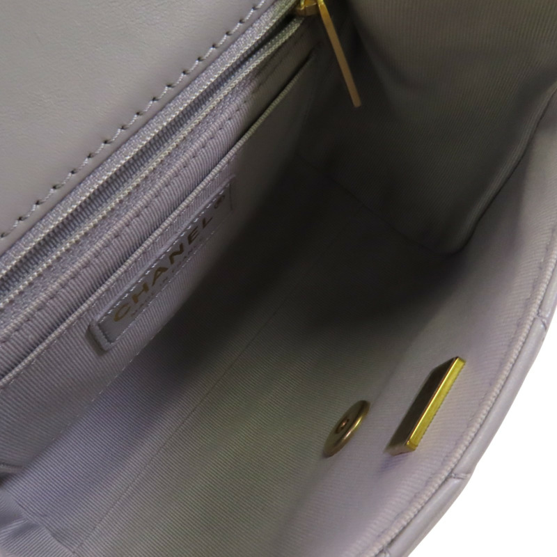 CHANEL 羊皮皮革Chain Shoulder金扣鏈帶肩背袋-4