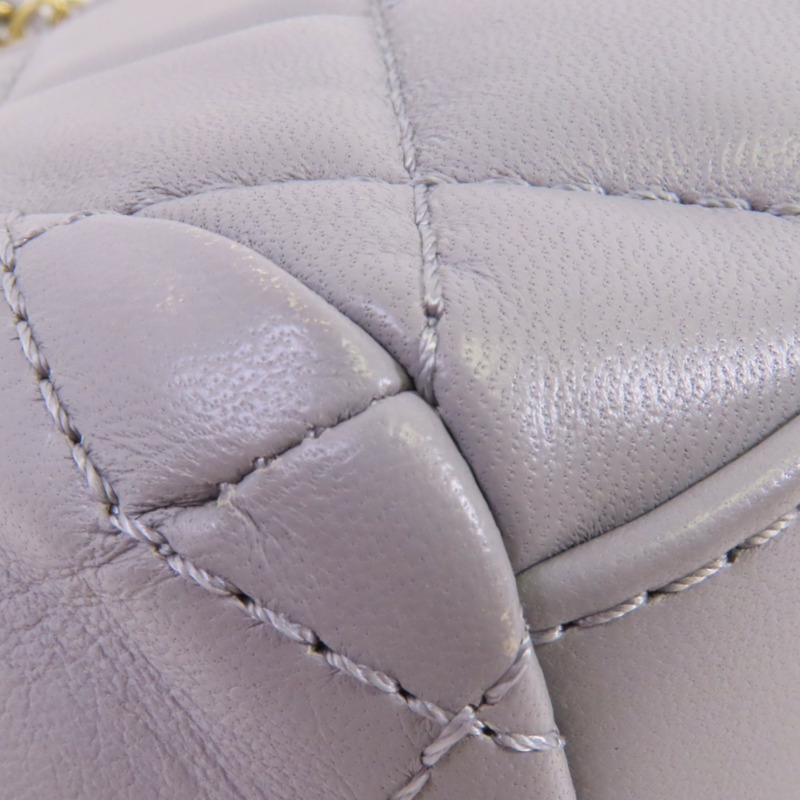 CHANEL 羊皮皮革Chain Shoulder金扣鏈帶肩背袋-12