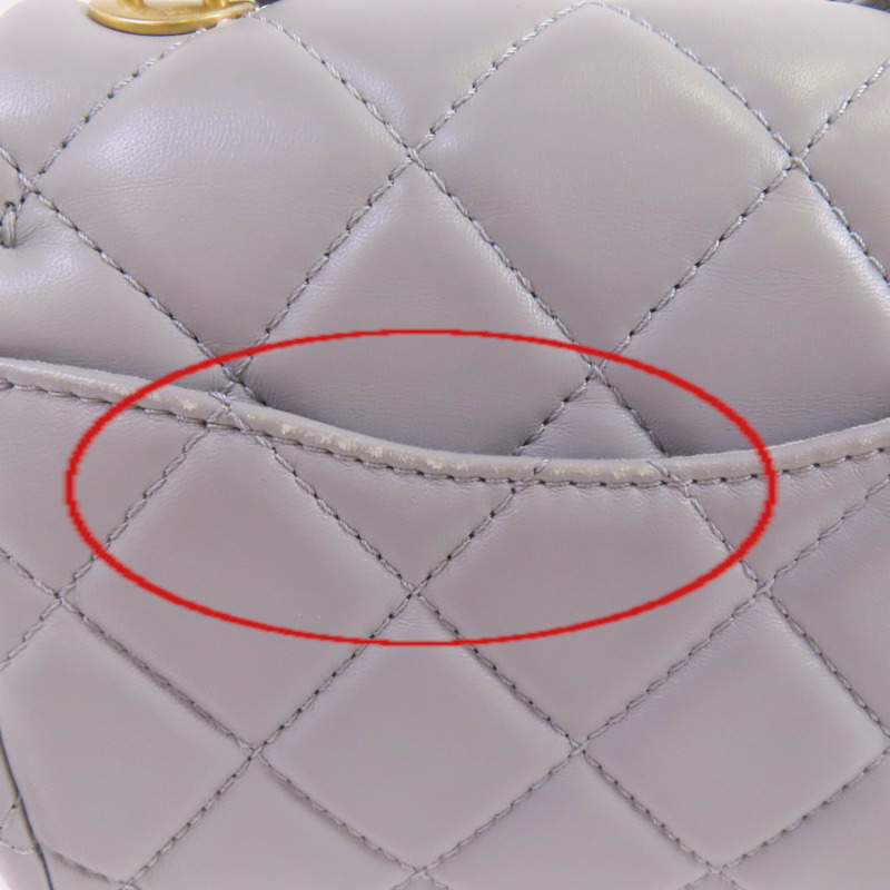 CHANEL 羊皮皮革Chain Shoulder金扣鏈帶肩背袋-14