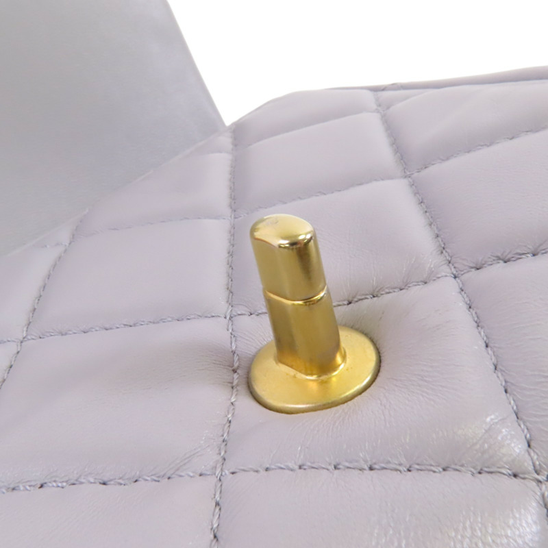 CHANEL 羊皮皮革Chain Shoulder金扣鏈帶肩背袋-15