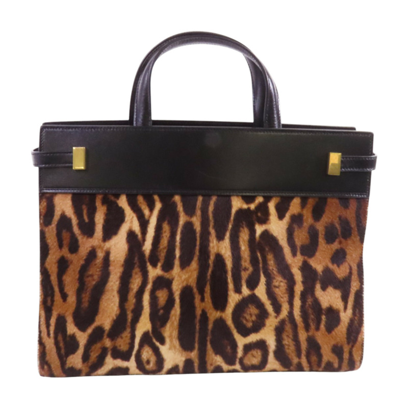 SAINT LAURENT 馬毛Manhattan金扣手挽肩背兩用袋-1