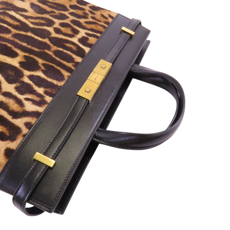 SAINT LAURENT 馬毛Manhattan金扣手挽肩背兩用袋-7