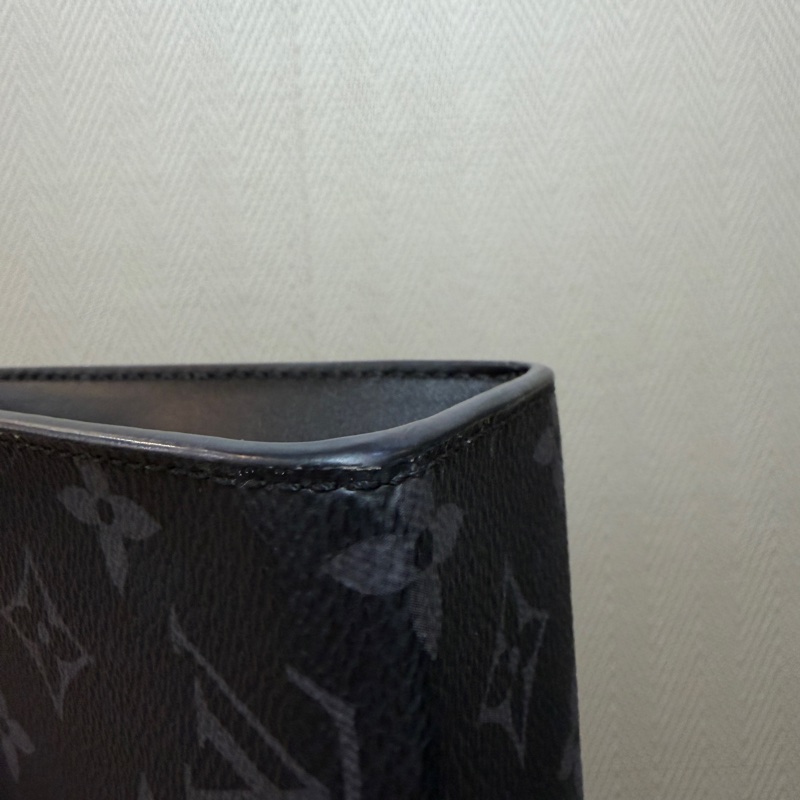 LV 黑灰原花Gaston銀釦二合一斜背包M81124-7