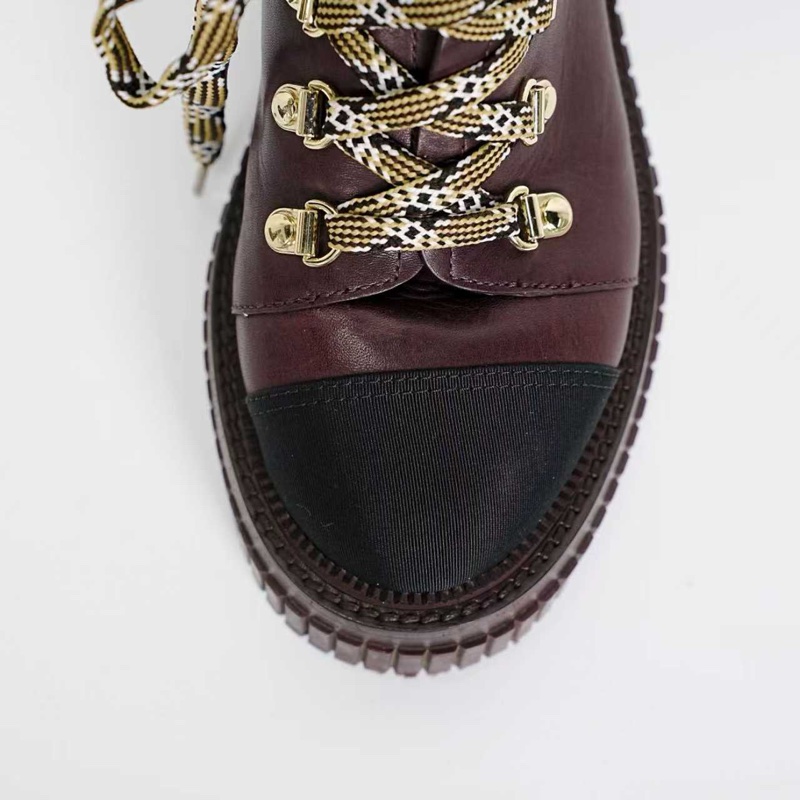 Chanel 香奈兒格菱靴子 酒紅色短筒 98新  35.5 碼-8