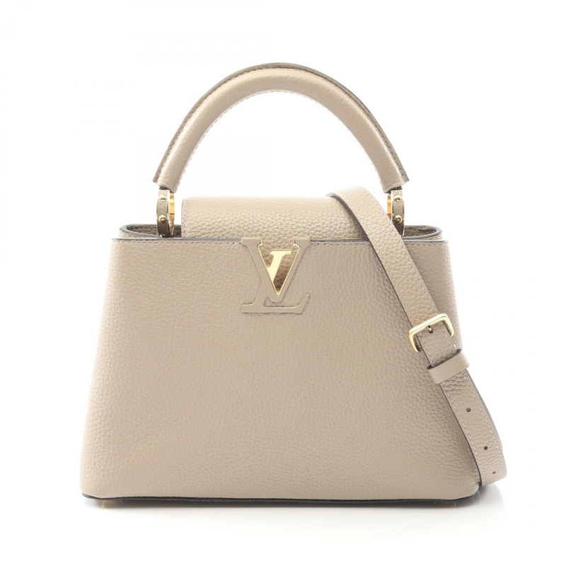 路易威登 Capucine BB 單肩手提包 M94634 Taurillon 皮革 Galet 二手-0