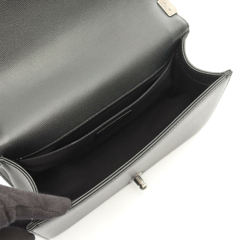 香奈兒 Boy Chanel 鏈條肩背包 A67086 小牛皮 黑色 二手 SHW-2