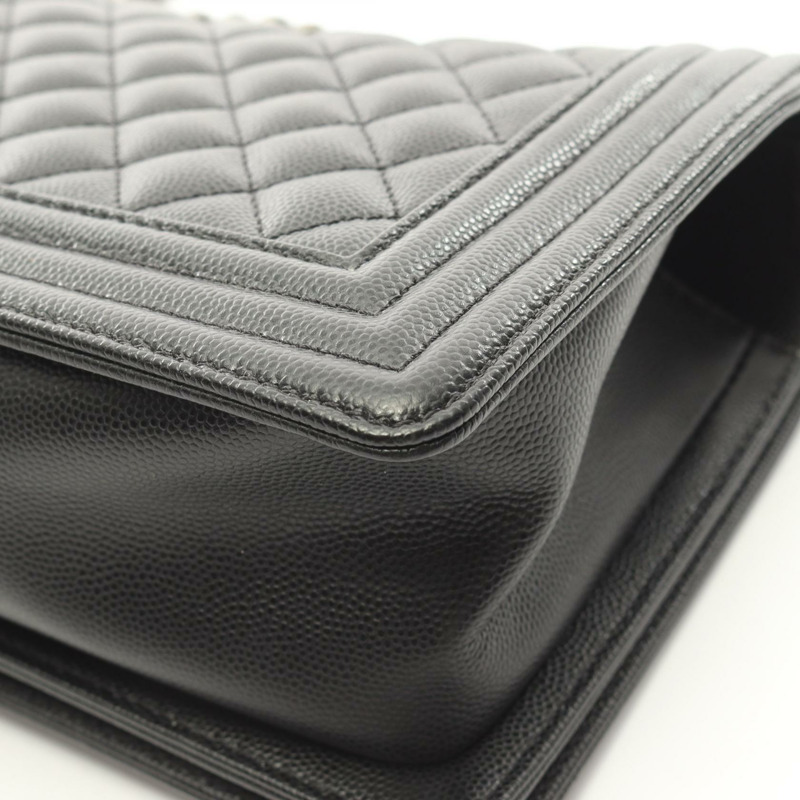 香奈兒 Boy Chanel 鏈條肩背包 A67086 小牛皮 黑色 二手 SHW-6