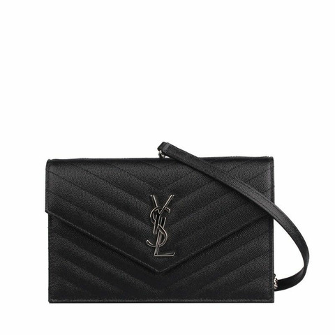 SAINT LAURENT 信封鏈條單肩包 695108 BOW02 1000