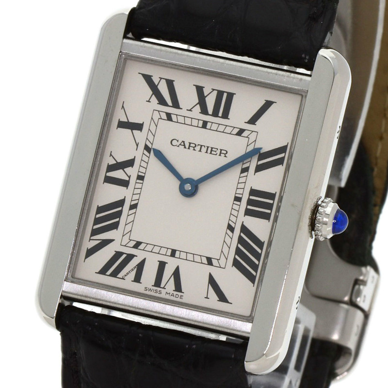 卡地亞 Tank Solo LM W5200003 男士精鋼/皮革腕錶-2