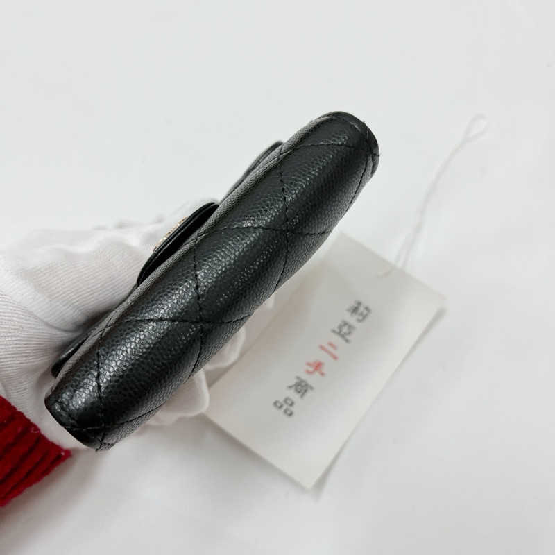 莉亞精品♡Chanel AP0220 經典雙層卡包 黑金 二手-7