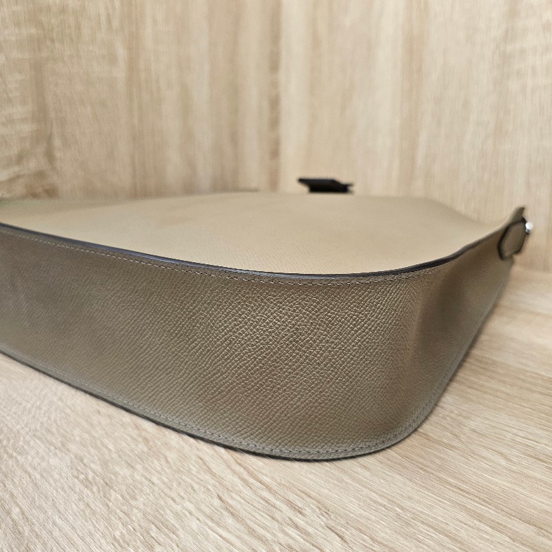 [超甜價愛馬仕聖誕獻禮🎁] Hermes大象灰銀釦Evelyne Sellier29肩斜背包-9