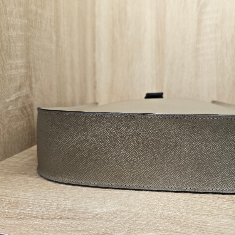 [超甜價愛馬仕聖誕獻禮🎁] Hermes大象灰銀釦Evelyne Sellier29肩斜背包-10