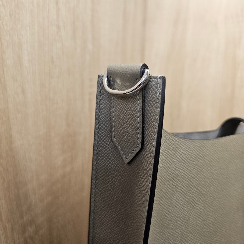 [超甜價愛馬仕聖誕獻禮🎁] Hermes大象灰銀釦Evelyne Sellier29肩斜背包-18