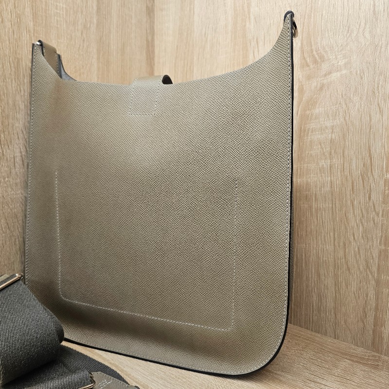 [超甜價愛馬仕聖誕獻禮🎁] Hermes大象灰銀釦Evelyne Sellier29肩斜背包-26