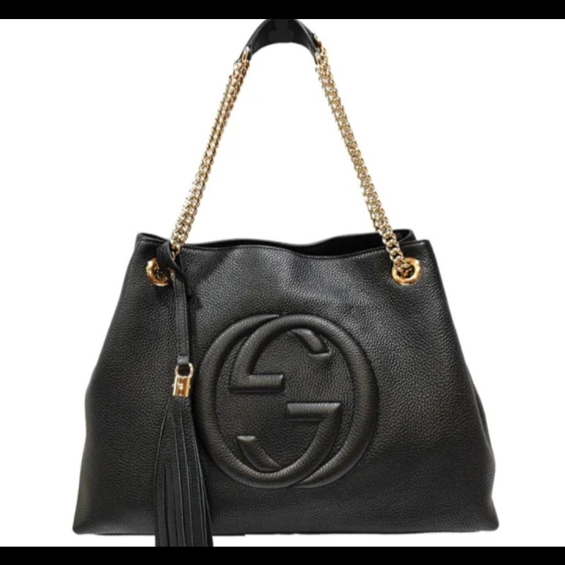 GUCCI 古馳（有購證） 536196 經典SOHO系列流蘇雙鍊手提包-0