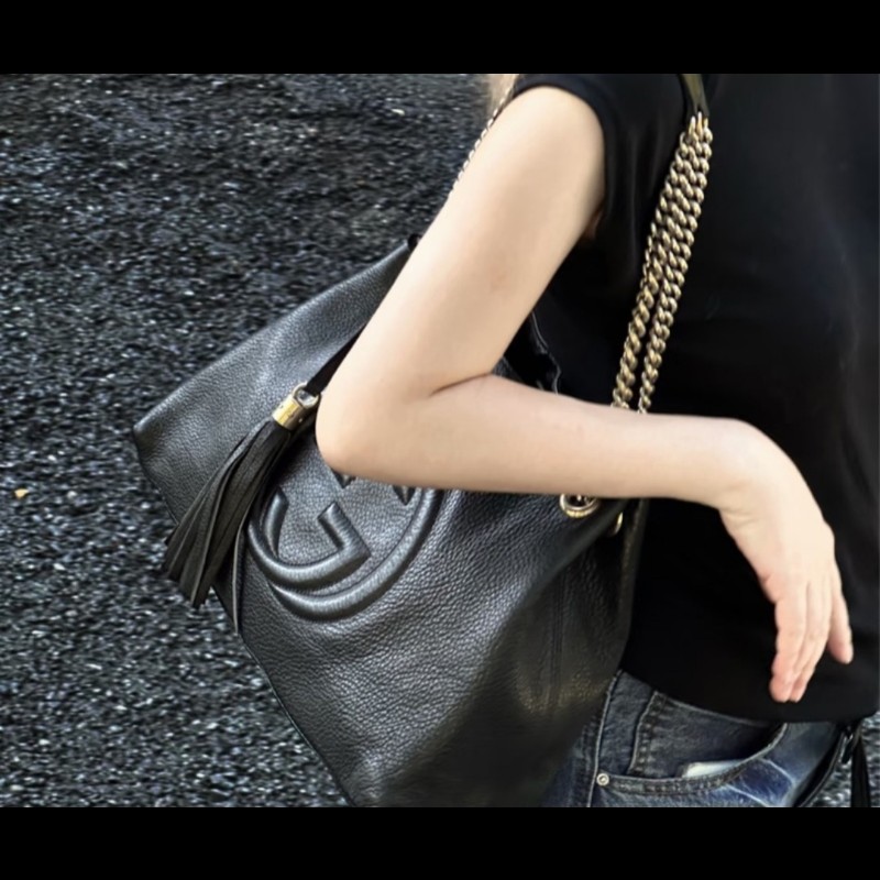 GUCCI 古馳（有購證） 536196 經典SOHO系列流蘇雙鍊手提包-2