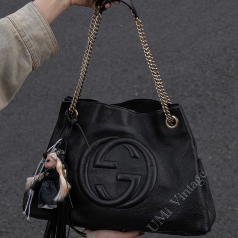 GUCCI 古馳（有購證） 536196 經典SOHO系列流蘇雙鍊手提包-3