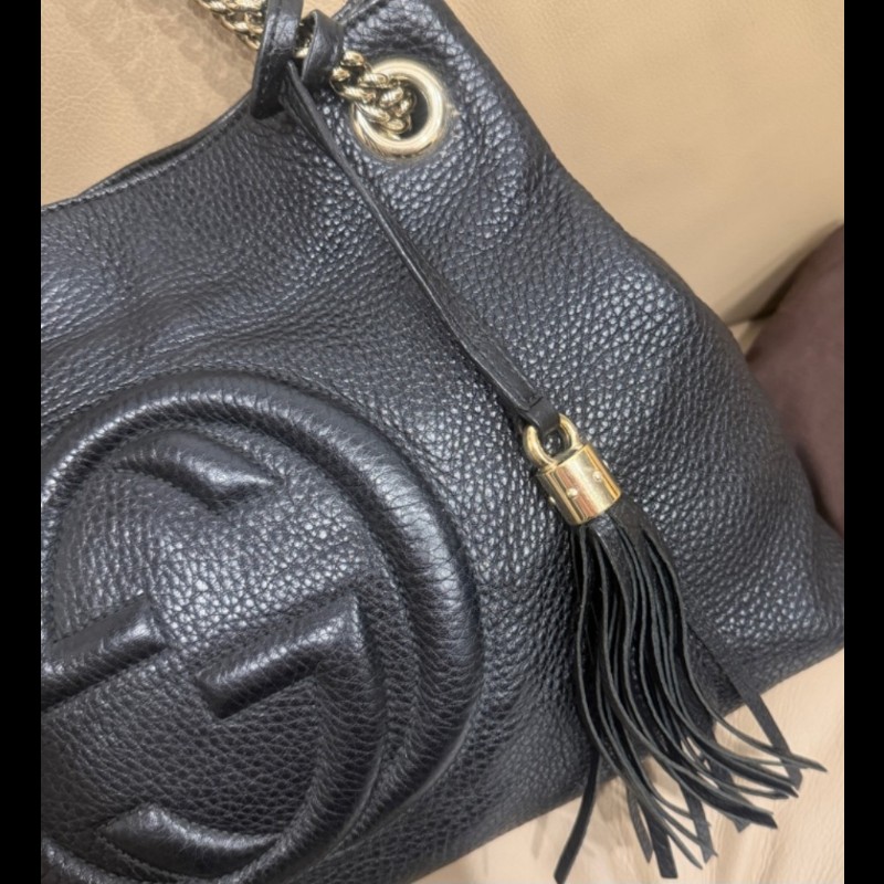 GUCCI 古馳（有購證） 536196 經典SOHO系列流蘇雙鍊手提包-4