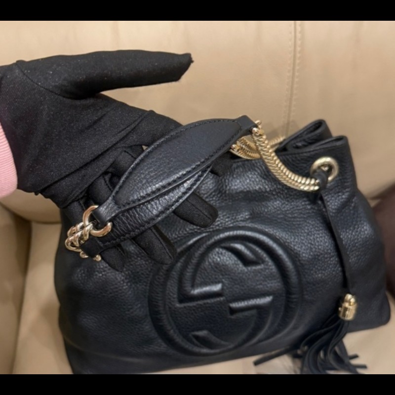 GUCCI 古馳（有購證） 536196 經典SOHO系列流蘇雙鍊手提包-5