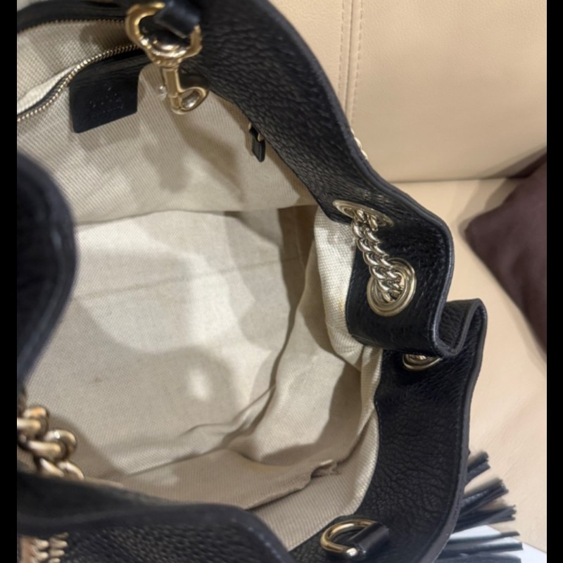 GUCCI 古馳（有購證） 536196 經典SOHO系列流蘇雙鍊手提包-12