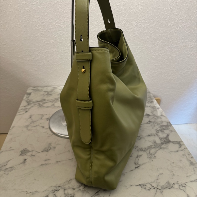 Gucci牛油果綠金馬銜釦單肩包-2