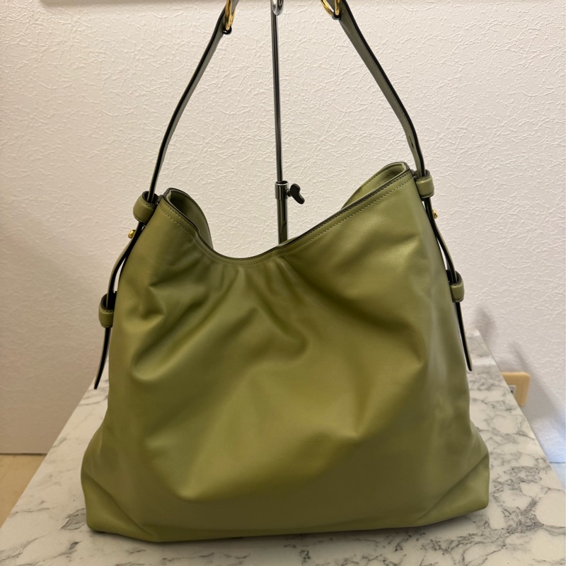 Gucci牛油果綠金馬銜釦單肩包-3