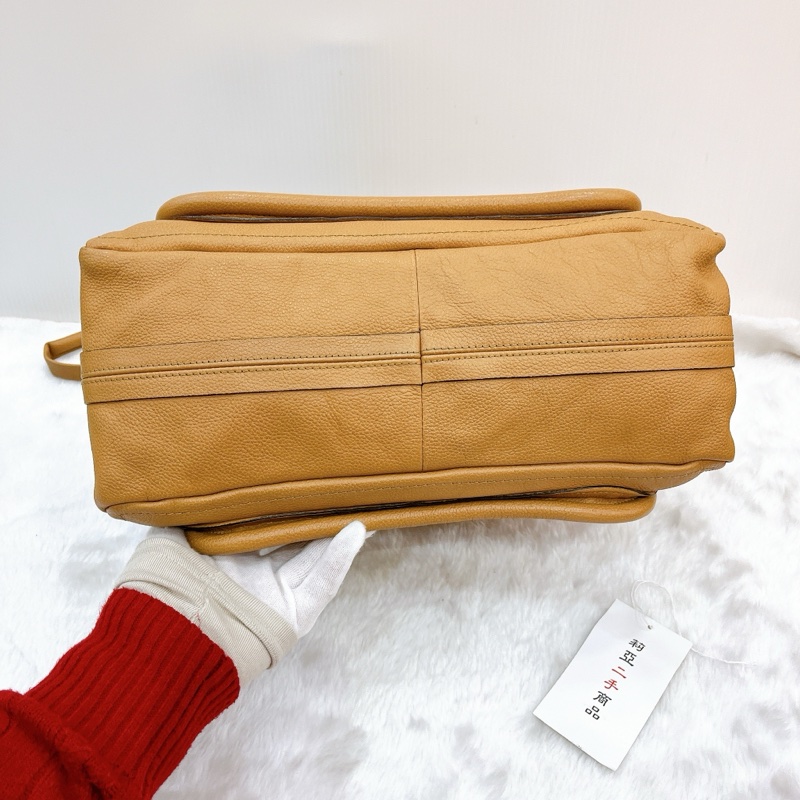 莉亞精品♡ Chloe Paraty 棕牛皮手提斜背包 二手-6