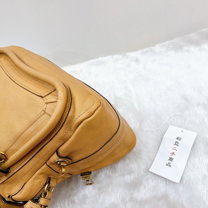 莉亞精品♡ Chloe Paraty 棕牛皮手提斜背包 二手-11