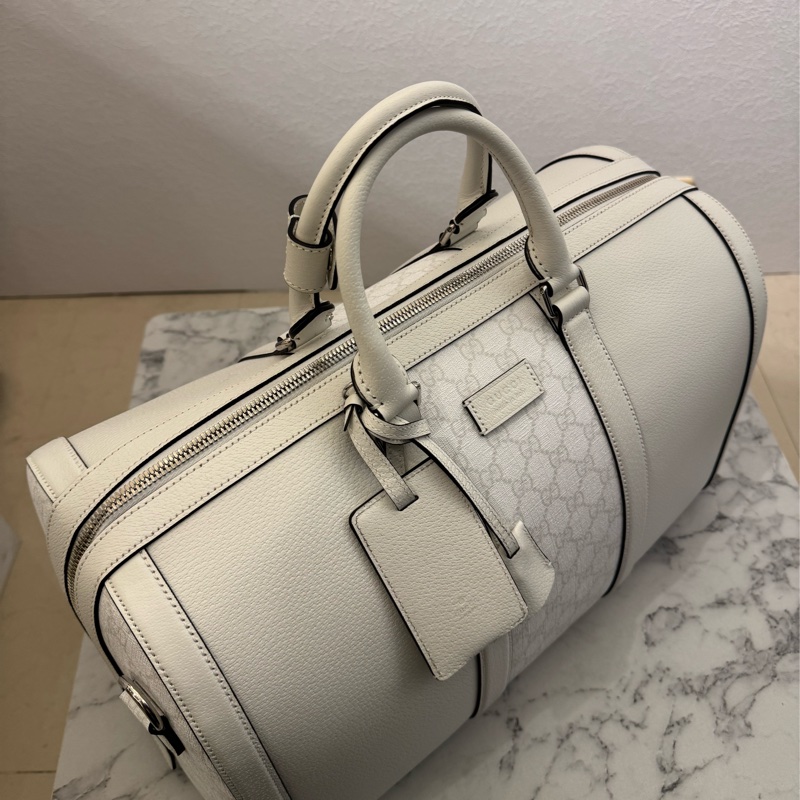 Gucci白pvc/皮革波士頓手提兩用包-1