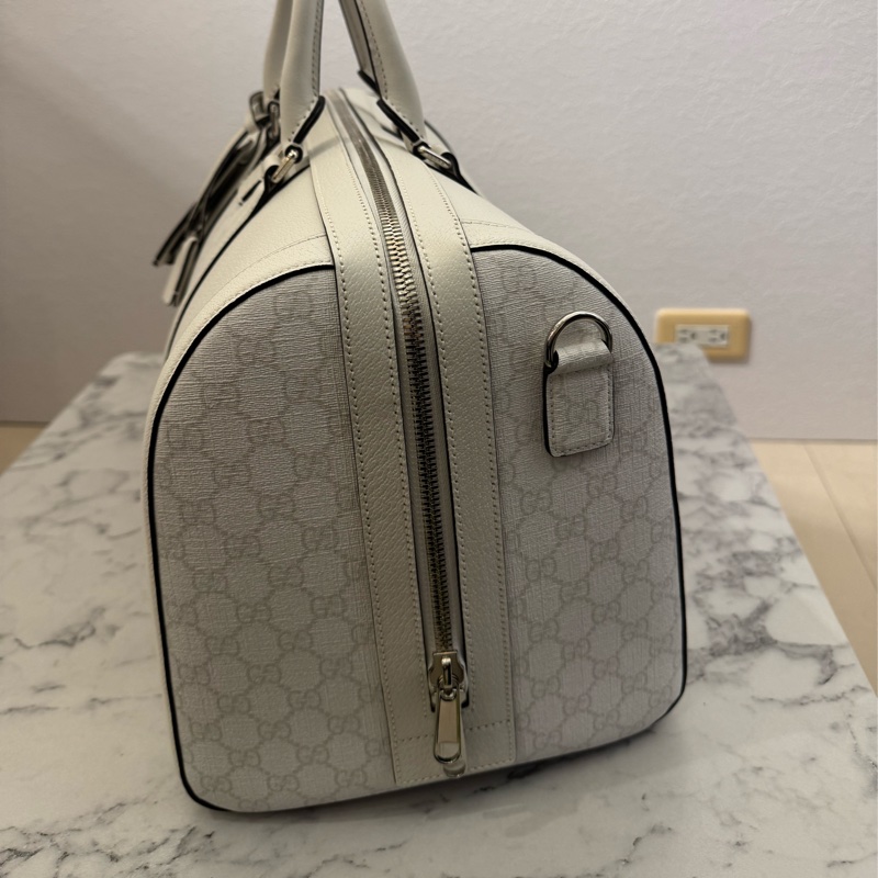 Gucci白pvc/皮革波士頓手提兩用包-3