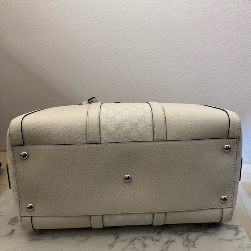 Gucci白pvc/皮革波士頓手提兩用包-5