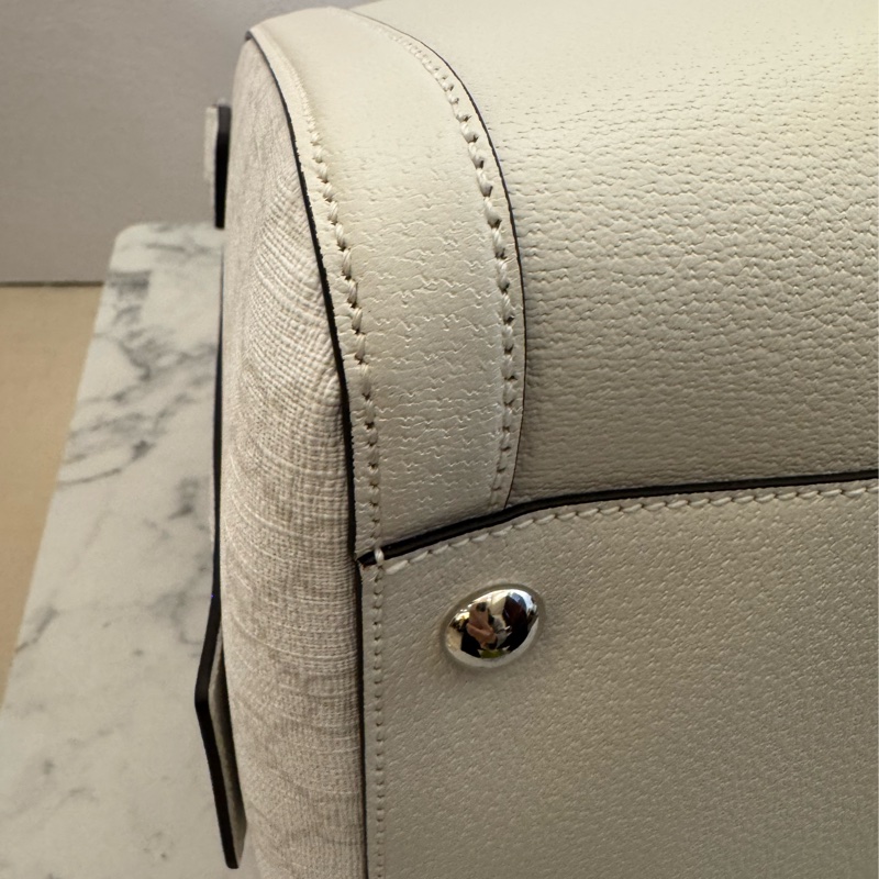 Gucci白pvc/皮革波士頓手提兩用包-6