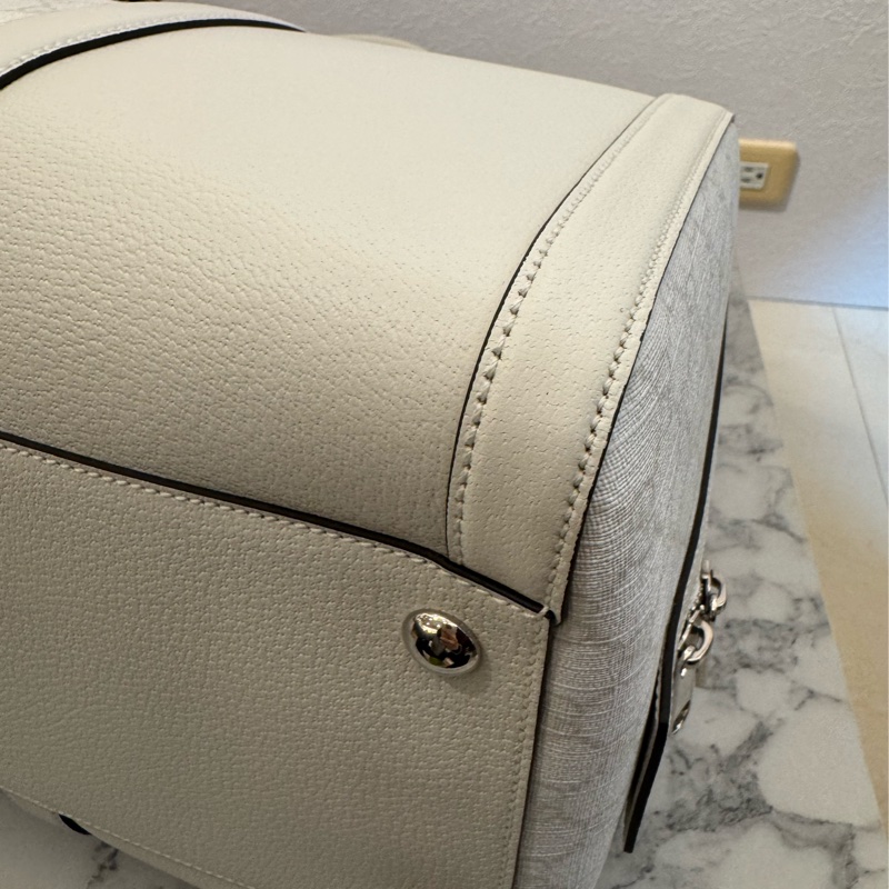 Gucci白pvc/皮革波士頓手提兩用包-7